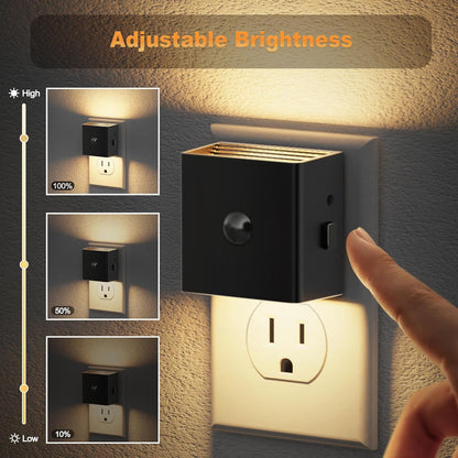 JandCase Motion Sensor Night Light, Night Lights Plug into Wall with Adjustable Brightness, Motion
