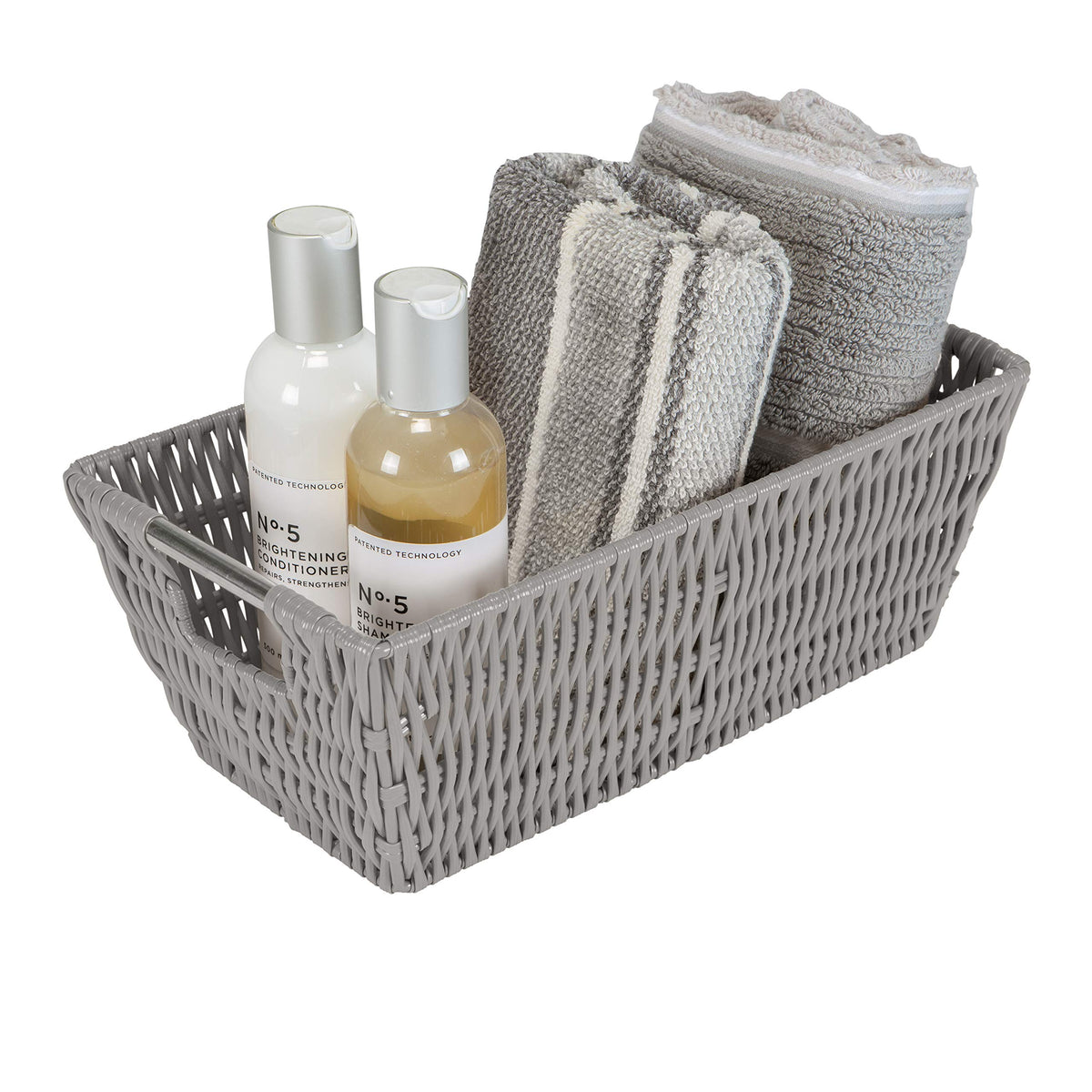 Simplify 11"x6.5"x4.5" Small Shelf Storage Woven Basket with Handles, Nursery, Playroom, Toys