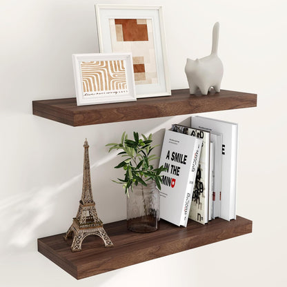 24 x 9 Floating Shelves, 9 Inch Deep Floating Shelf Wall Mounted, 24 Inch Bathroom Shelves Set of