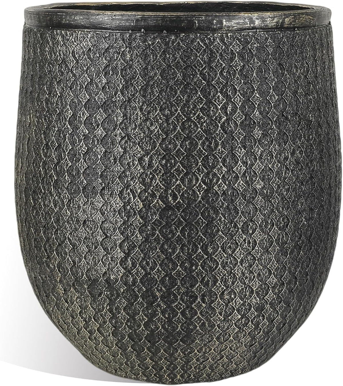 Worth Garden 12" Dia x 15" H Round Planter – Lightweight Magnesium Oxide Cement Plant Pot with