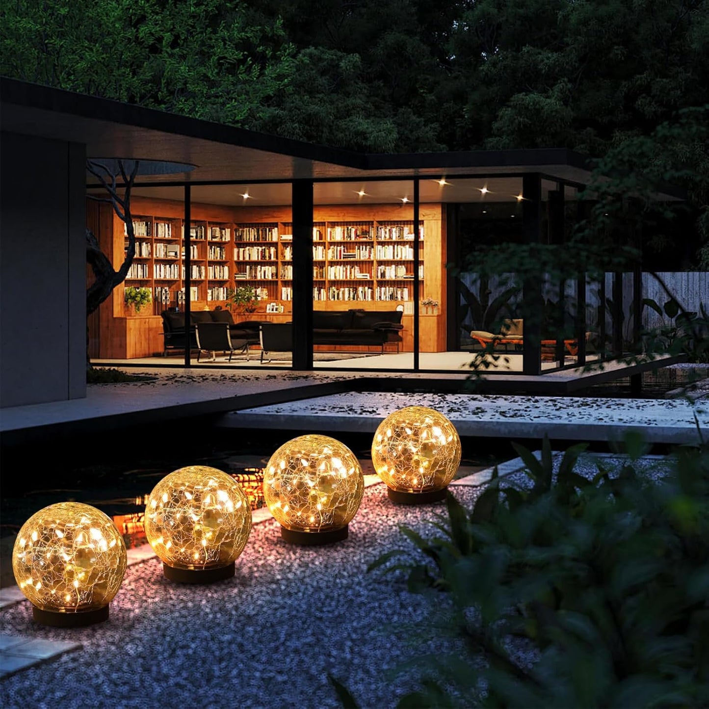 Solar Globe Lights Outdoor Waterproof-Solar Balls-Solar Garden Lights-Orbs for Outside 2 Pack