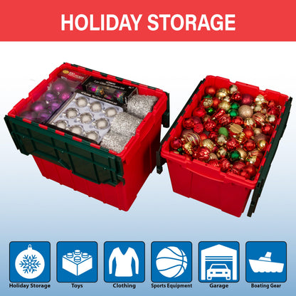 Akro-Mils KeepBox 12 Gallon Storage Container, Nesting and Stackable Plastic Storage Box with Lid