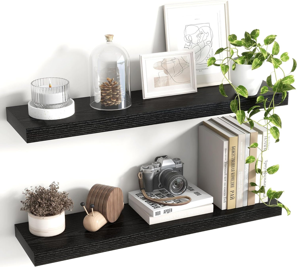 30 Inch Floating Shelves, 8 Inch Deep Floating Shelves for Wall, Hanging Shelf with Invisible
