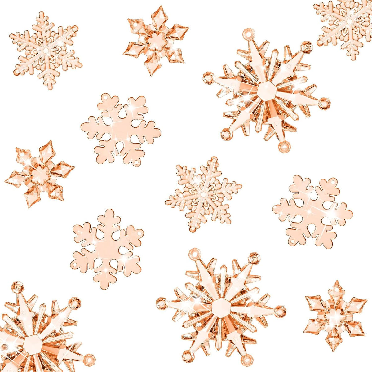 Dilunave 40 Pieces Christmas Snowflake Ornaments Acrylic Christmas Tree Decorations Crystal