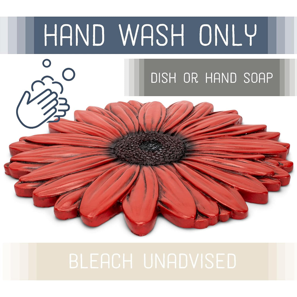 NAT & Jules Gerbera Daisy Flower Shaped Dimensional Indoor Outdoor 12 inch Cast Resin Decorative