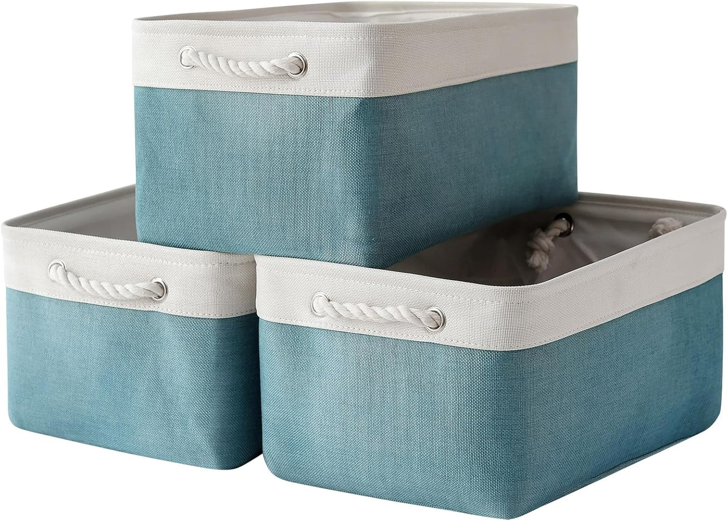 TheWarmHome Storage Bins - Large 3 Pack 15.7x11.8x8.3 in Fabric Storage Baskets for Organizing