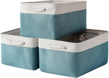 TheWarmHome Storage Bins - Large 3 Pack 15.7x11.8x8.3 in Fabric Storage Baskets for Organizing