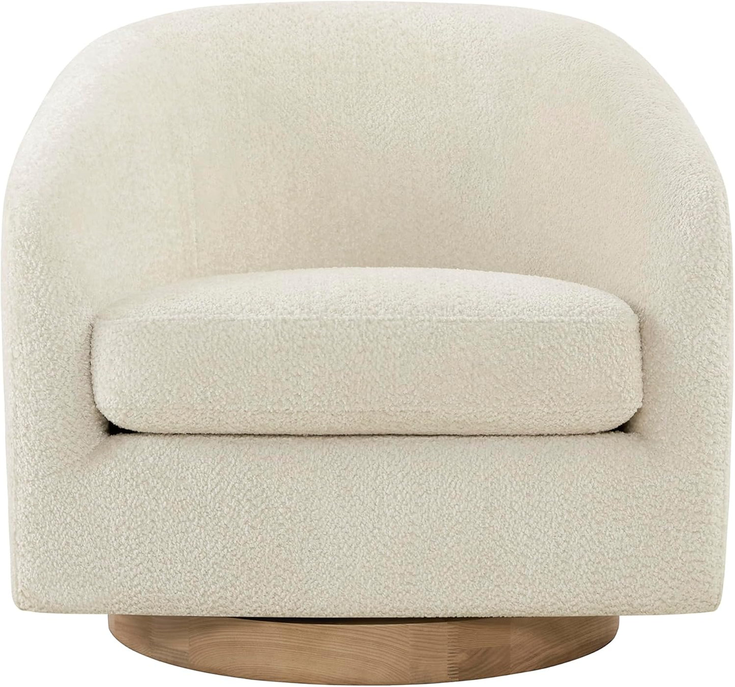 CHITA Swivel Accent Chair, FSC Certified Upholstered Fabric Barrel Chair for Living Room, Fully