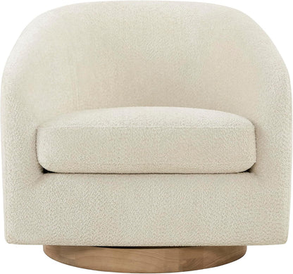 CHITA Swivel Accent Chair, FSC Certified Upholstered Fabric Barrel Chair for Living Room, Fully