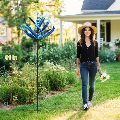 LimeHill Wind Spinner for Yard and Garden - Large Metal Kinetic Wind Sculptures, Yard Art Outdoor