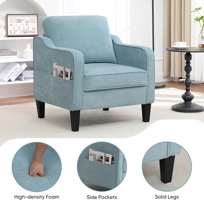 Accent Chair for Living Room, Mid Century Modern Reading Chair for Bedroom, Upholstered Armchair