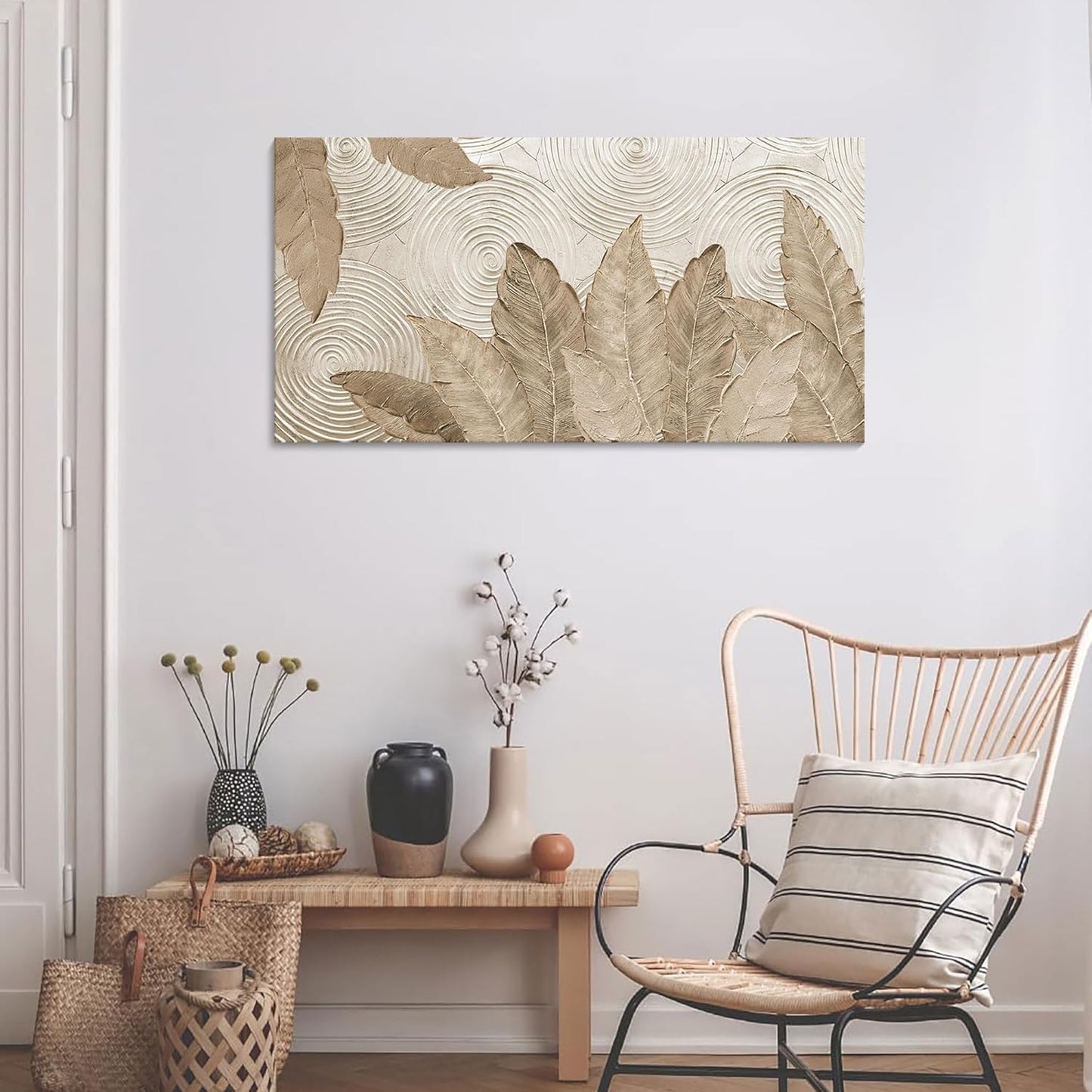 Minimalist & Modern Art for Bedroom Decor Framed Abstract Artwork for Walls Neutral & Contemporary