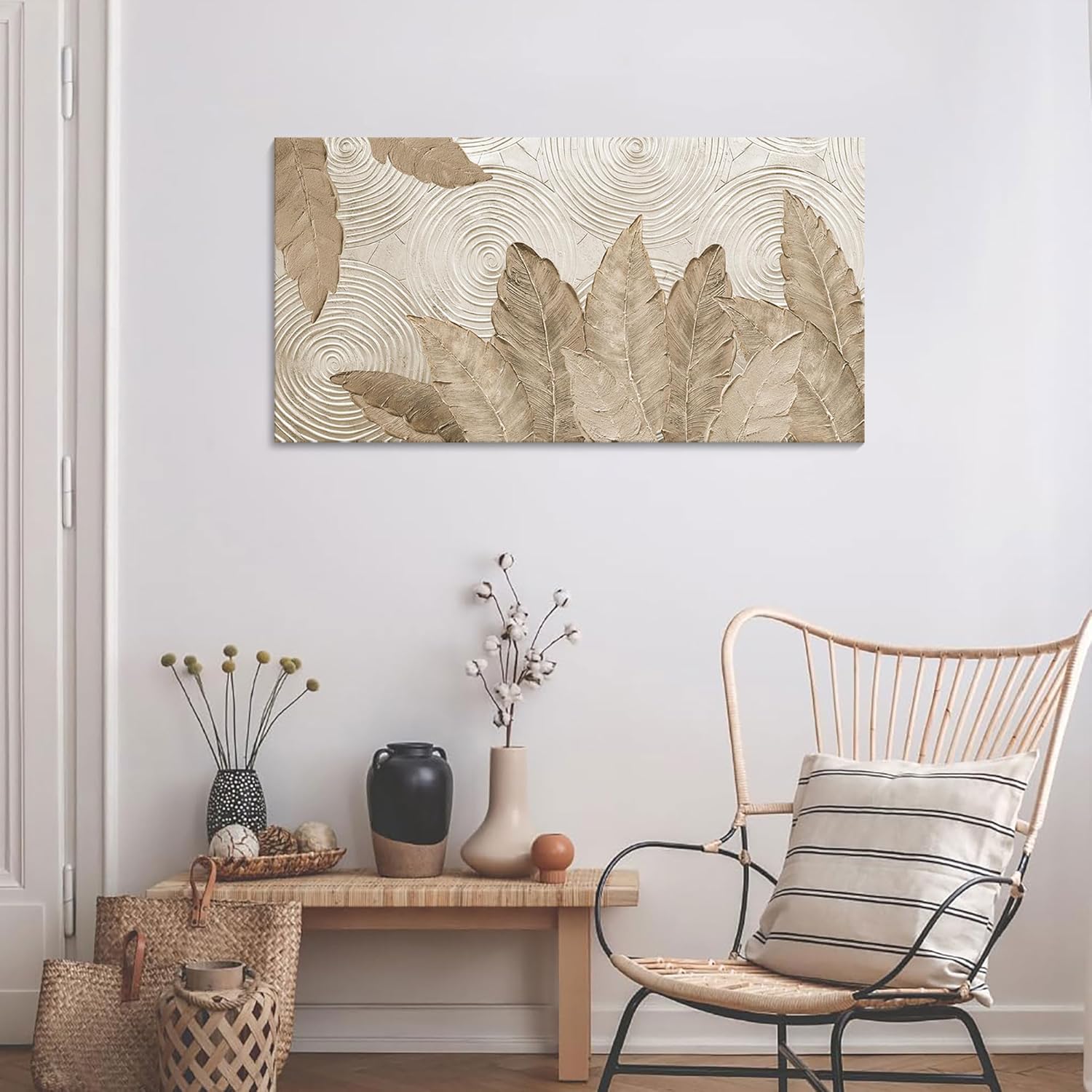 Minimalist & Modern Art for Bedroom Decor Framed Abstract Artwork for Walls Neutral & Contemporary
