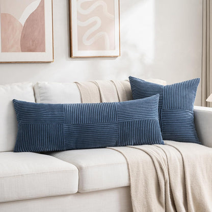 Fancy Homi 2 Packs Dusty Blue Decorative Throw Pillow Covers 22x22 Inch for Living Room Couch Bed