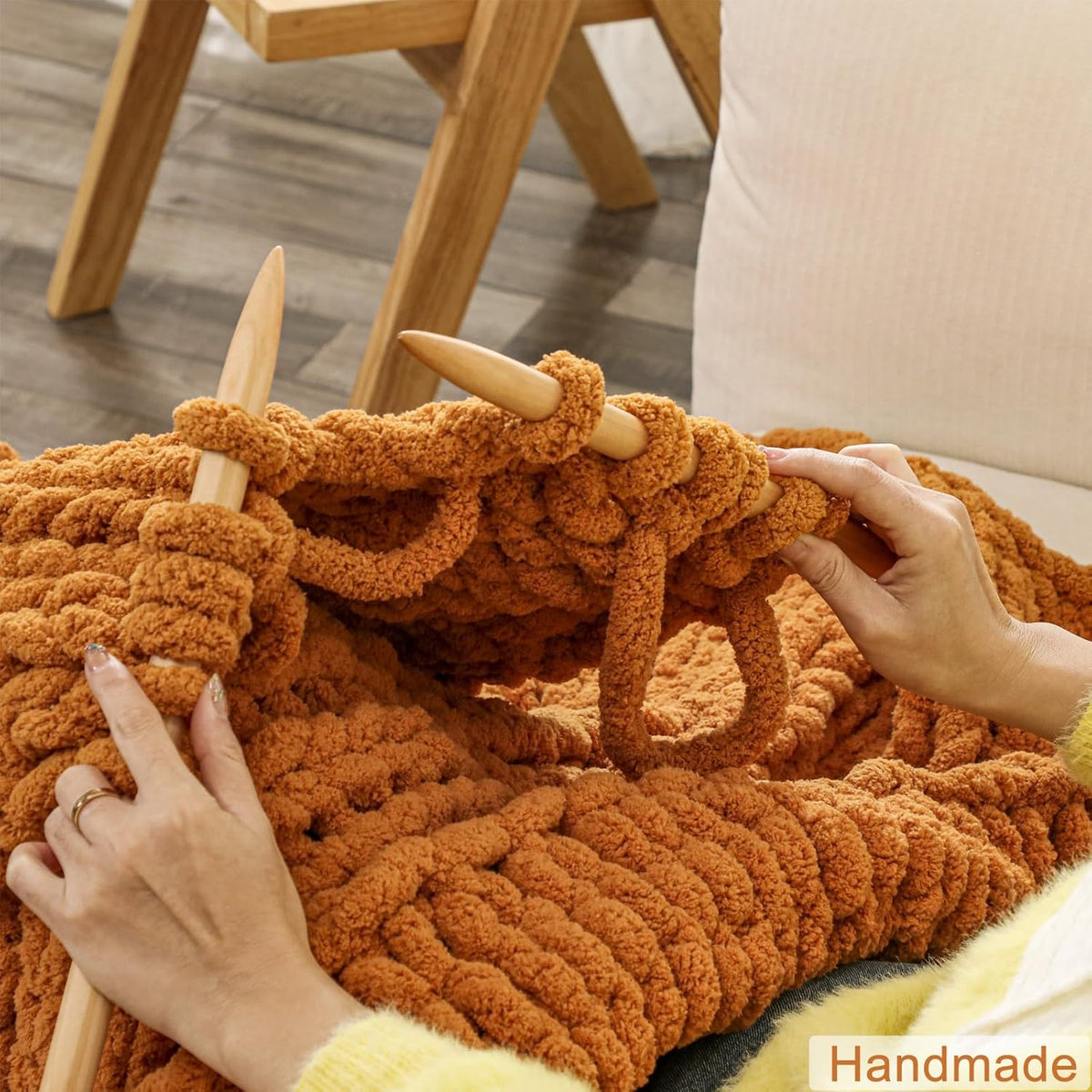 WESHIONGOO Chunky Knit Blanket Throw 50"×60" Knitted Throw Blankets for Couch Bed Fall Throw