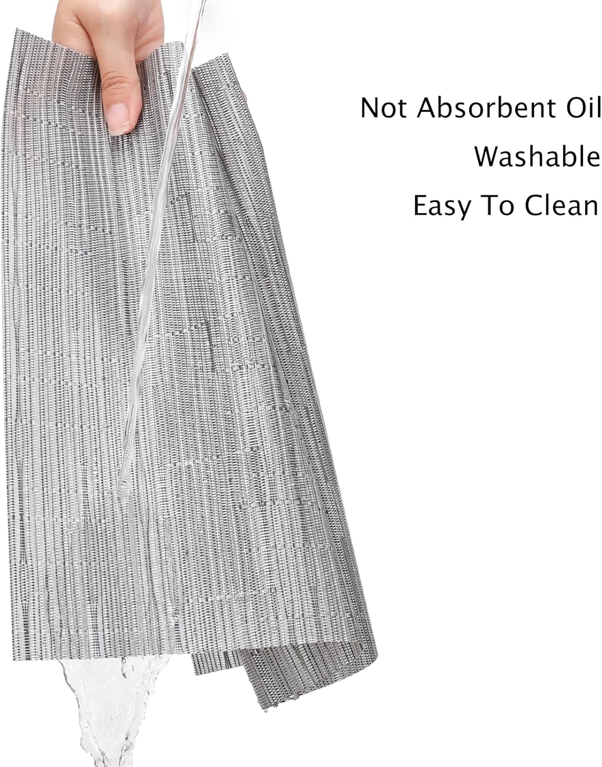 Myir JUN Placemats Set of 6, Vinyl Woven Placemats Place Mats Indoor Washable Table Mats Non-Slip