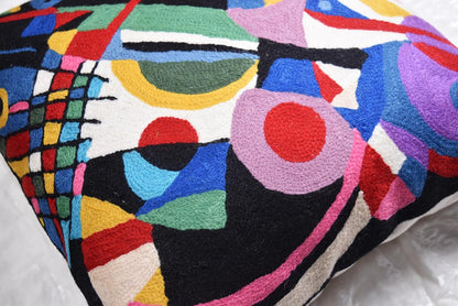 Kandinsky Impulse Modern Decorative Pillow Cover Black Abstract Toss Pillowcase Farmhouse Chair