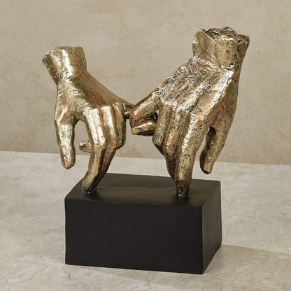 Touch of Class Lingering Hold Hands Table Sculpture Gold - Pinky Promise Statues - Desk Statue for