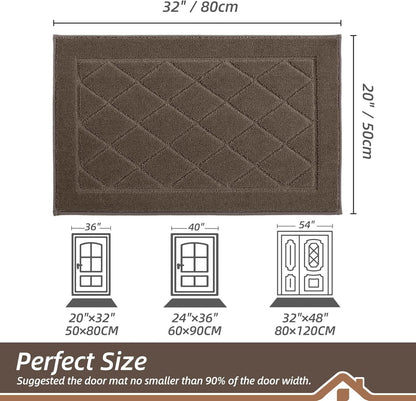 BEQHAUSE Dirt Trapper Door Mat 20" x 32", Doormat Non-Slip Entryway Rugs Washable, Dog Door Mat