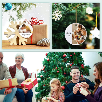 Personalized Christmas Ornaments 2025 Ceramic Custom Photo Text Christmas Ornament Customized Photo