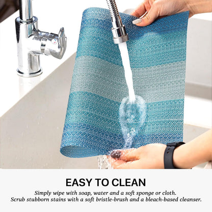 LEXMORE Placemats Set of 4 Vinyl/Plastic Woven Place Mats for Kitchen Table Indoor/Outdoor Washable