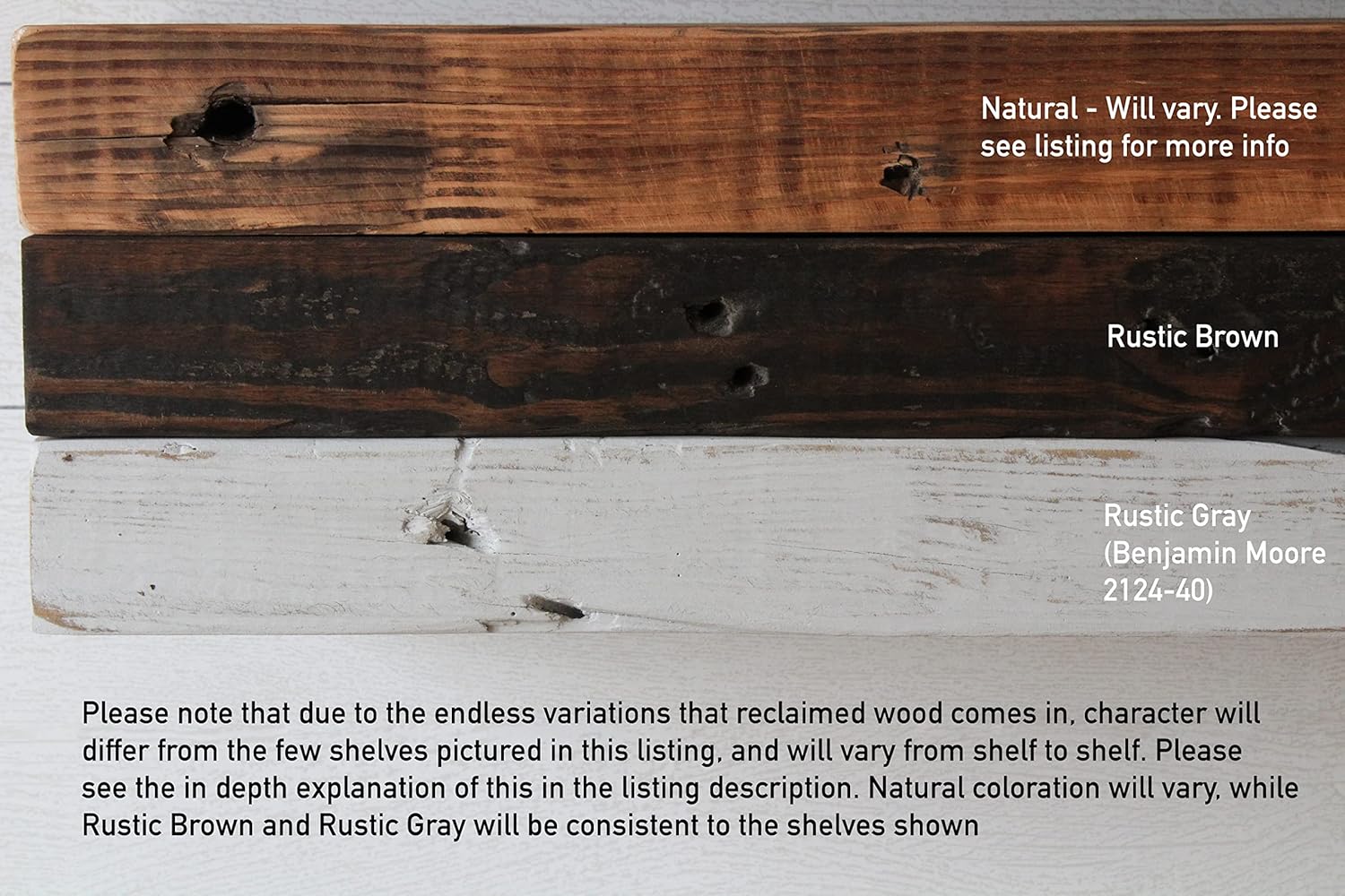 Urban Legacy Reclaimed Barn Joist Deep Floating Shelves | Deep Shelves with Low Profile Shelf