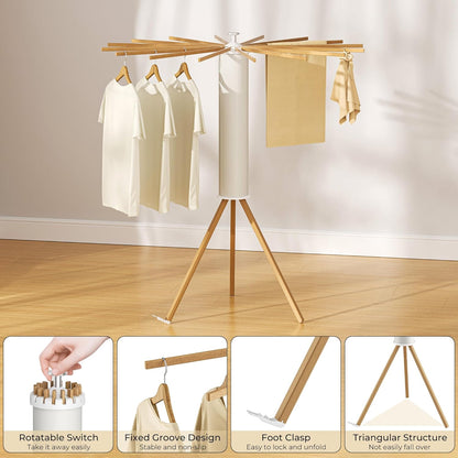 Tripod Clothes Drying Rack, Garment Rack Portable and Foldable Space Saving Laundry Drying Rack