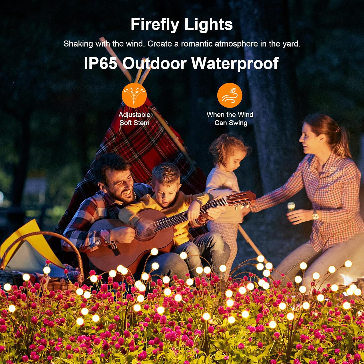 Solar Lights Outdoor(4-Pack, 32 LEDs), ASMAD Solar Garden Lights, Outdoor Decorations, Firefly
