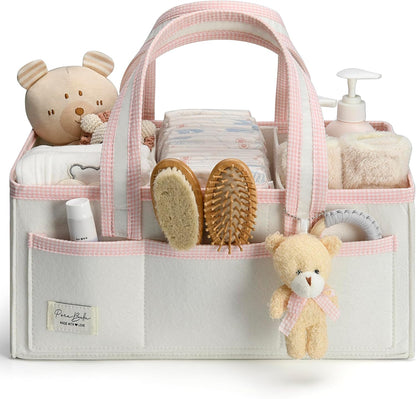 PeraBella XL Diaper Caddy Organizer With Handle, Baby Shower Gifts Basket Bag, Registry Search Must