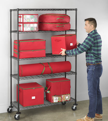 Whitmor 5 Tier Supreme Shelving Unit, Metal Storage Shelves, Adjustable Heavy Duty Shelf with