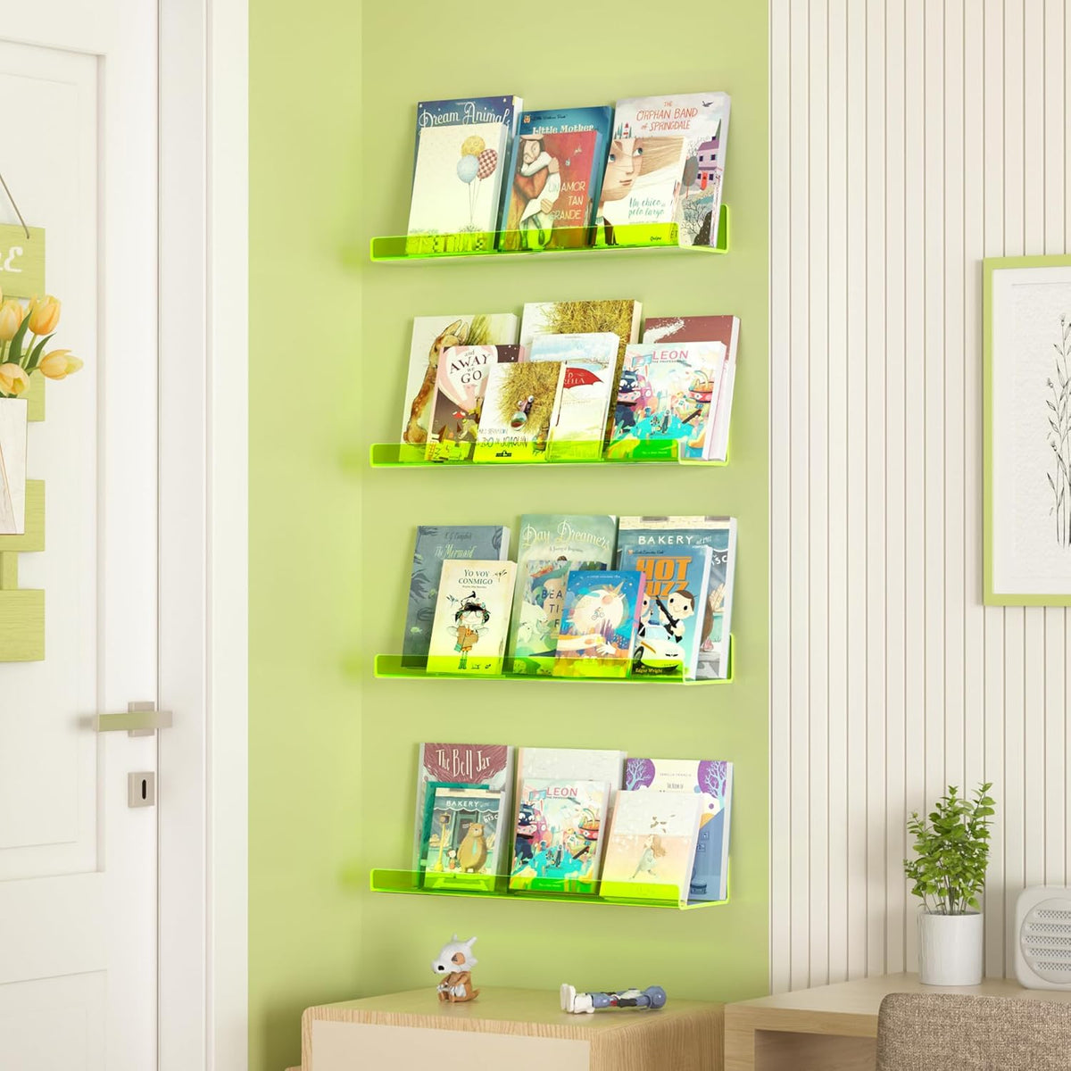 upsimples Acrylic Shelves for Wall Decor, 15" Display Shelf for Figure, Nail Polish, Wall Organizer