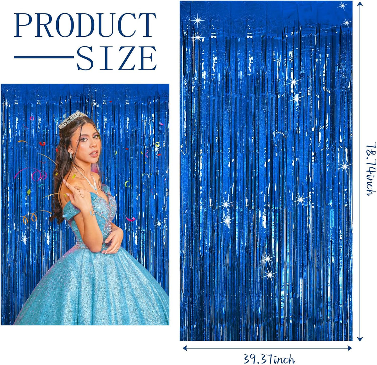 3 Pack Blue Backdrop Party Streamers Ocean Themed Decor Birthday Party Decorations Foil Fringe