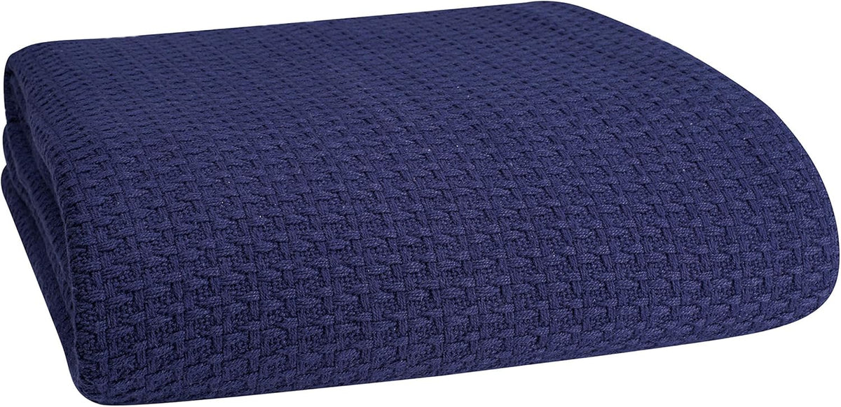 Elvana Home 100% Cotton Bed Blanket, Breathable Bed Blanket King Size, Cotton Thermal Blankets