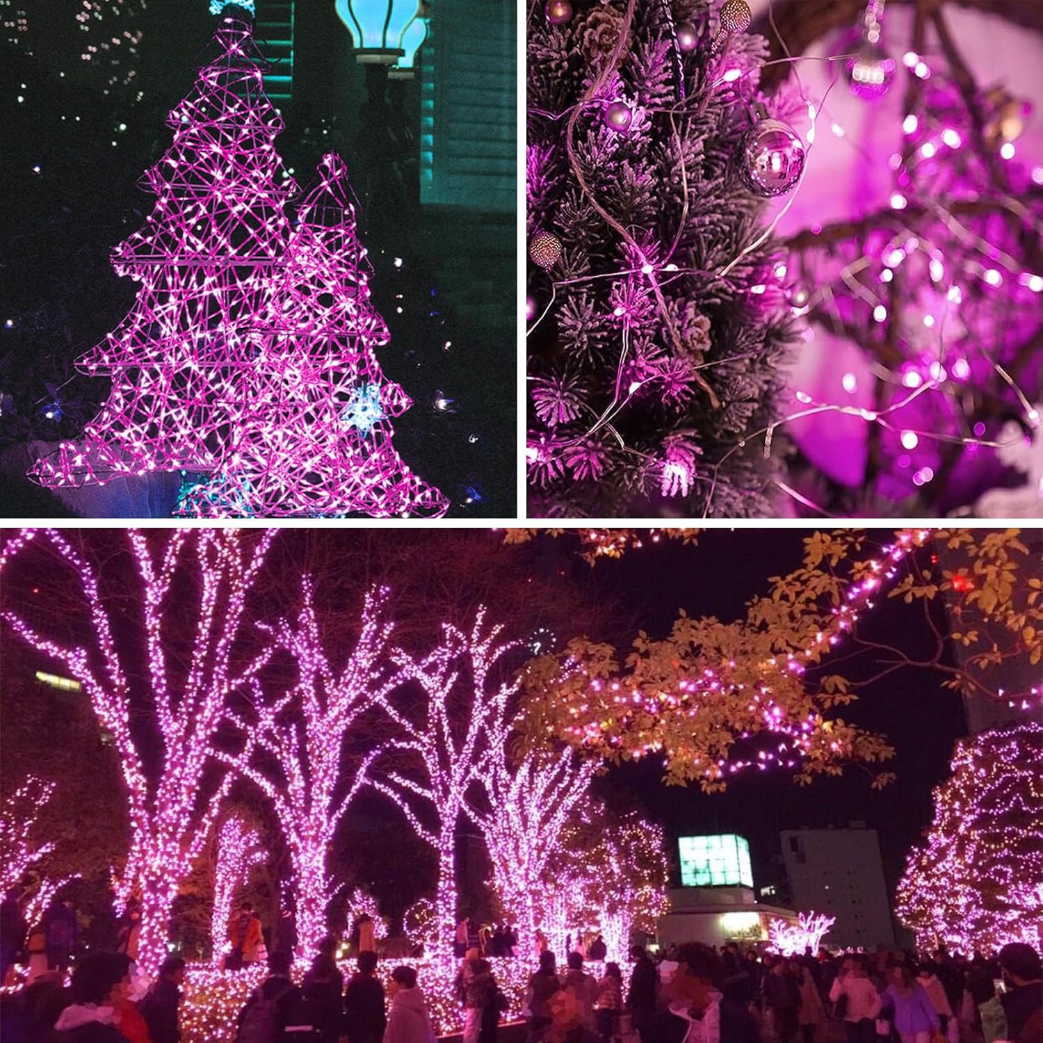 Solar String Lights Outdoor, 2-Pack Total 80FT 200 LED Solar Christmas Twinkle Lights Outside