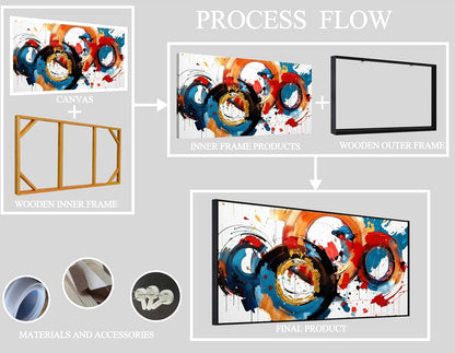 Abstract Wall Art With Black Wood Frames Large Canvas Prints Modern Living Room Bedroom Home Office