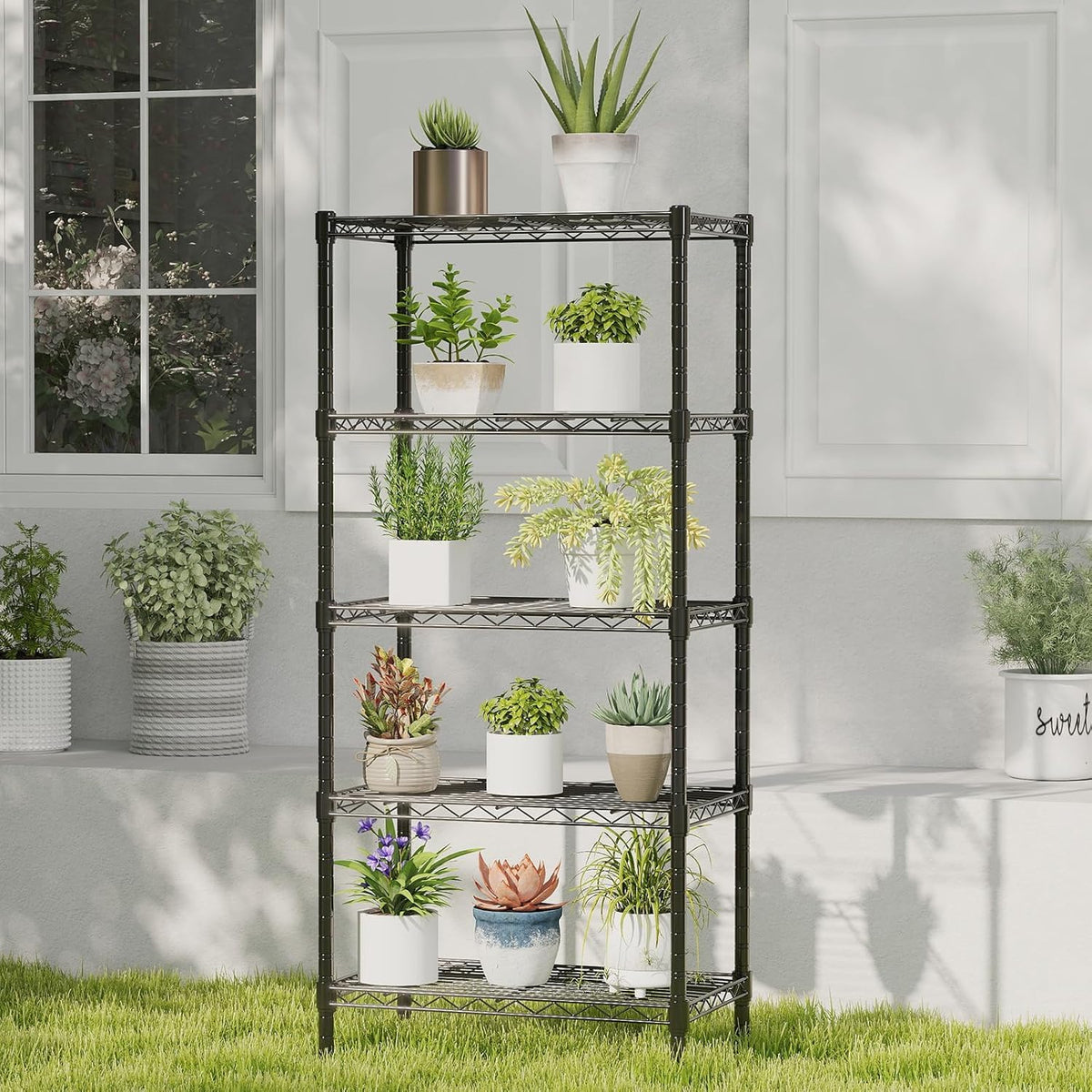 HealSmart 5-Tier Metal Wire Storage Shelves, Adjustable Standing Storage Rack Shelf, Heavy Duty