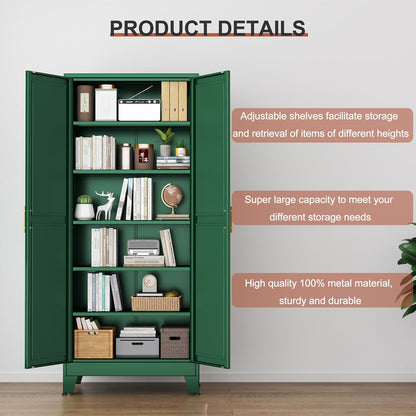 Kitchen Pantry Storage Cabinet with Doors and Adjustable Shelves, Metal ClosetMaid Food Pantry