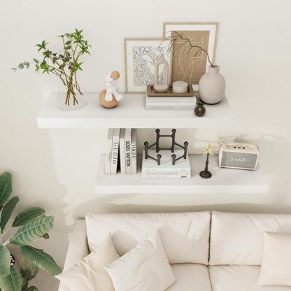 White Floating Shelves 36 Inch Long, 12 Inch Deep Floating Shelves for Wall, 36 x 12 Shelves for