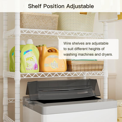 Ulif U11 Mini Over Washer and Dryer Shelves, 3 Tiers Laundry Room Storage and Organizer Standing