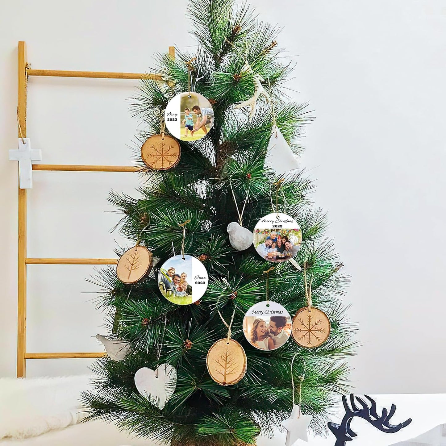 Personalized Christmas Ornaments 2025 Ceramic Custom Photo Text Christmas Ornament Customized Photo