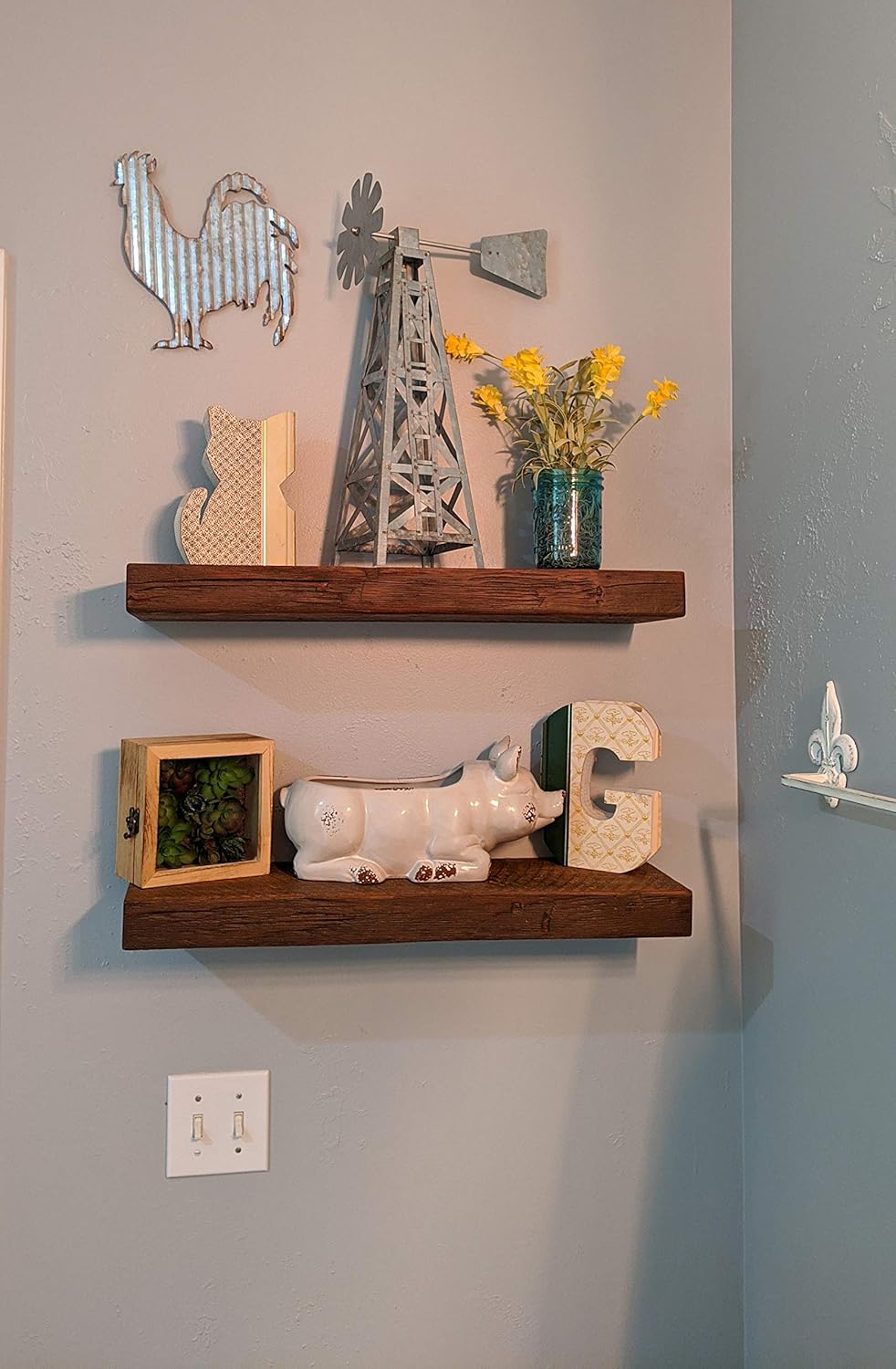joelsantiques | 24 Inch Floating Shelves for Wall | Made of Natural Wood and Easy Install | Heavy