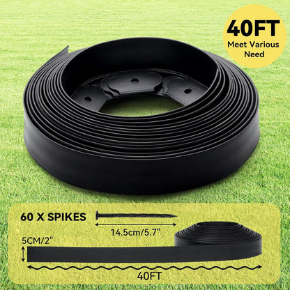 GOTGELIF No Dig Landscape Edging Border, 2'' Tall 40FT Garden Edging Kit with 60pcs Anchoring