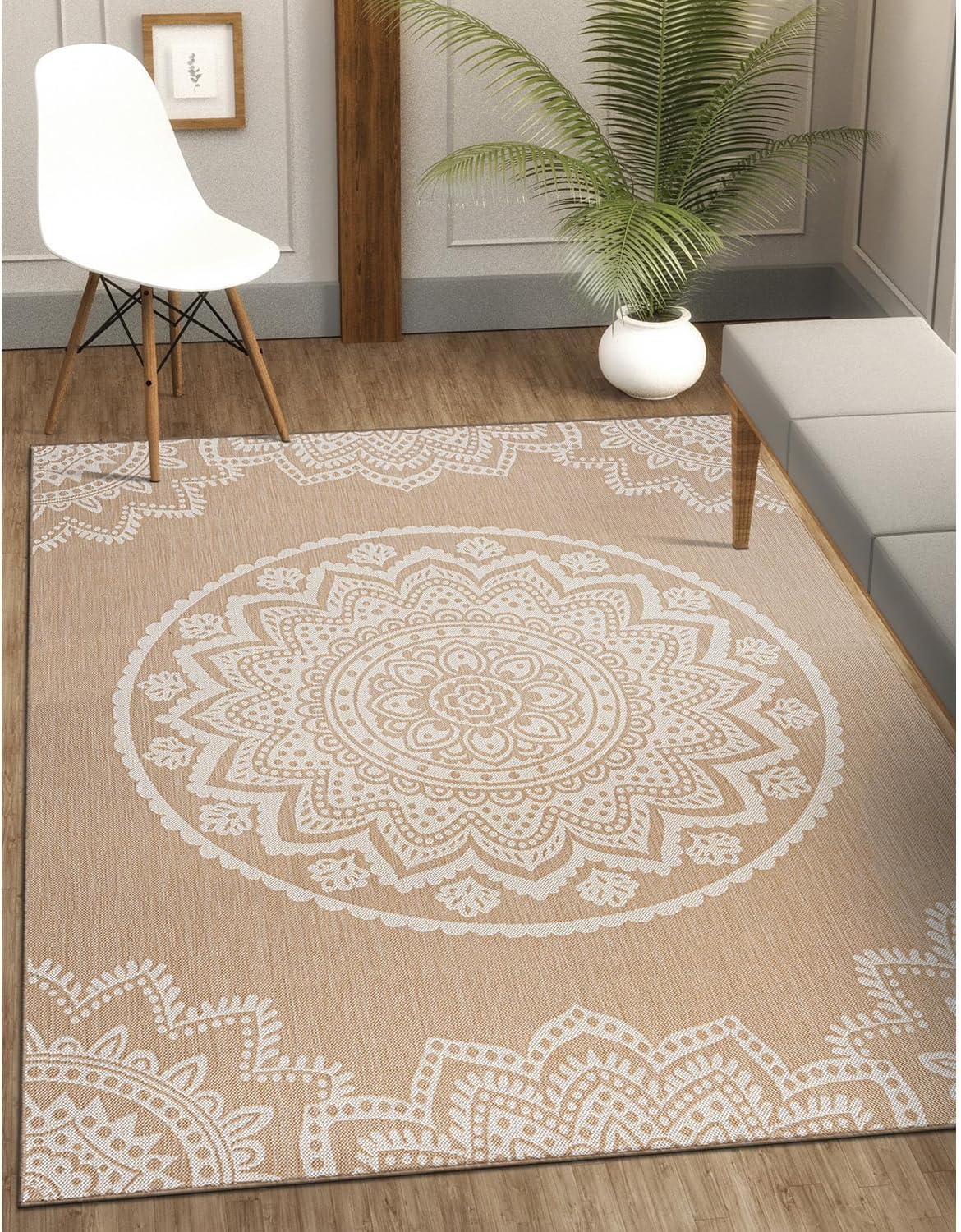CAMILSON Outdoor Rug 8x10 Modern Area Rugs for Indoor and Outdoor Patios and Porches - Waterproof