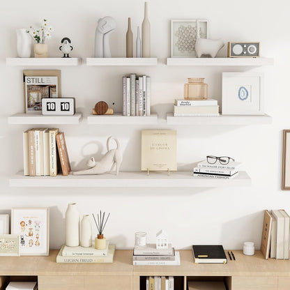 16 Inch Floating Shelves, 16"x9.25"x1.5" Inch Deep Floating Shelves for Wall, Wooden Shelves for