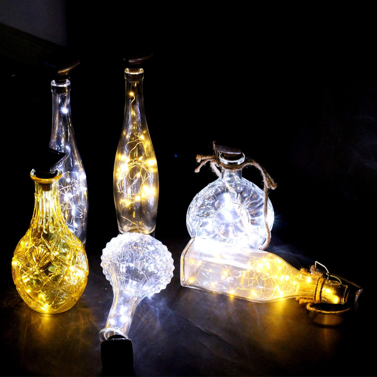 Solar Wine Bottle Lights Outdoor, 20 LED Cork Lights for Wine Bottles Waterproof, Fairy Lights