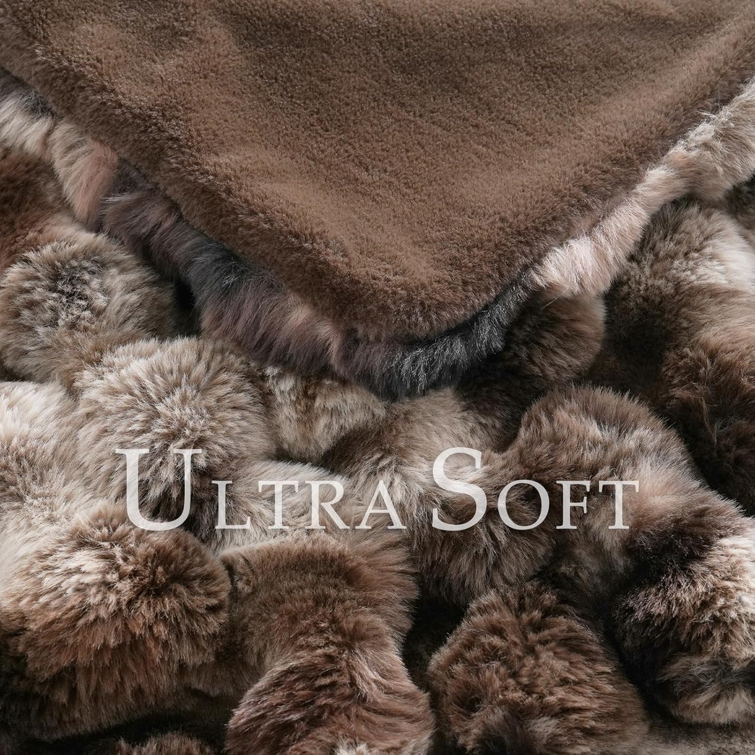 BENVWE Fluffy Faux Fur Throw Blanket for Couch, Soft Plush Thick Cozy Fuzzy Luxury Minky Bubble