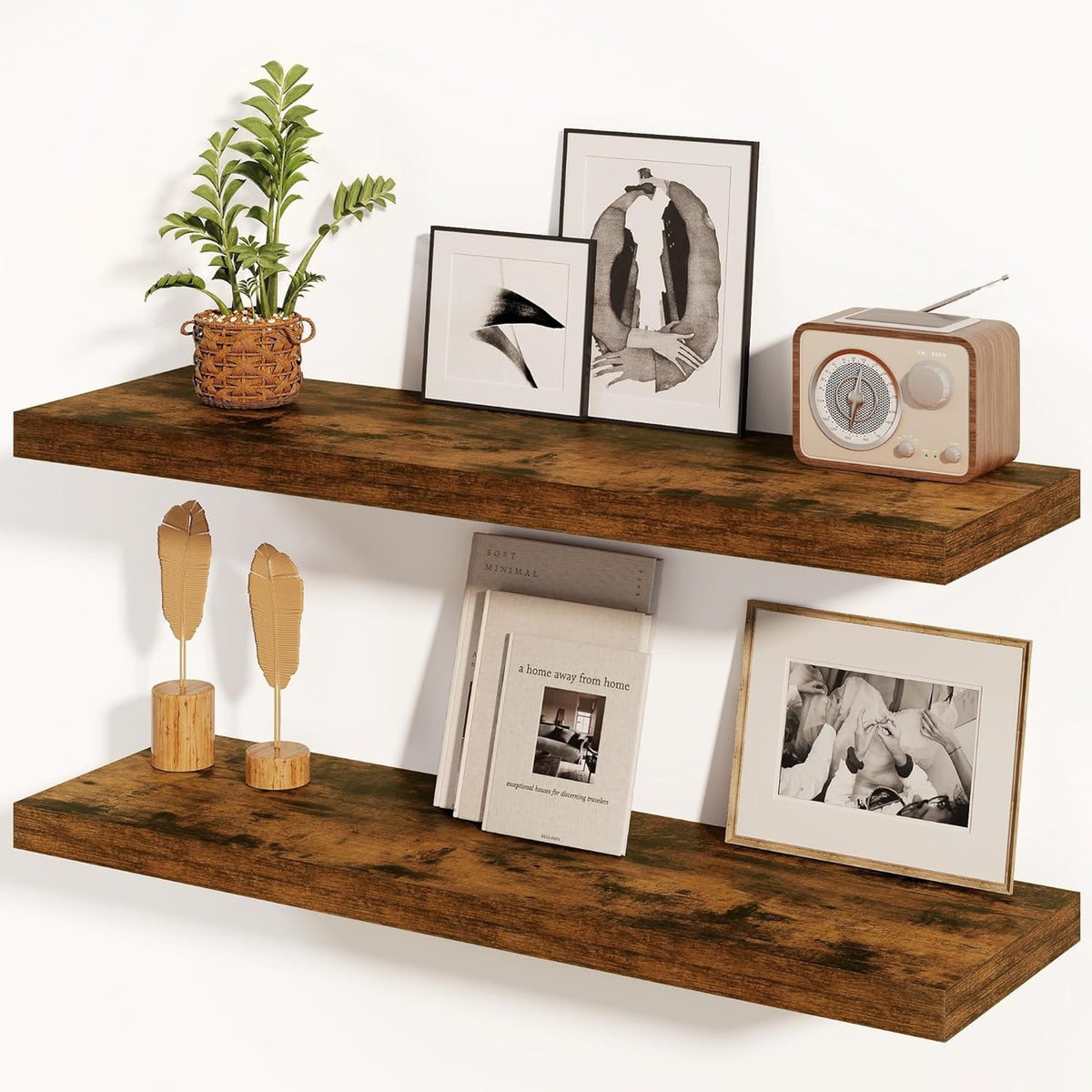 Floating Shelves 36 Inch Long, Deep Floating Shelf for Wall, 36 x 8 Floating Shelves Set of 2, 8