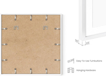 HAUS AND HUES 20x20 White Metal Picture Frames Matted to 16x16 - Features Premium Aluminum &