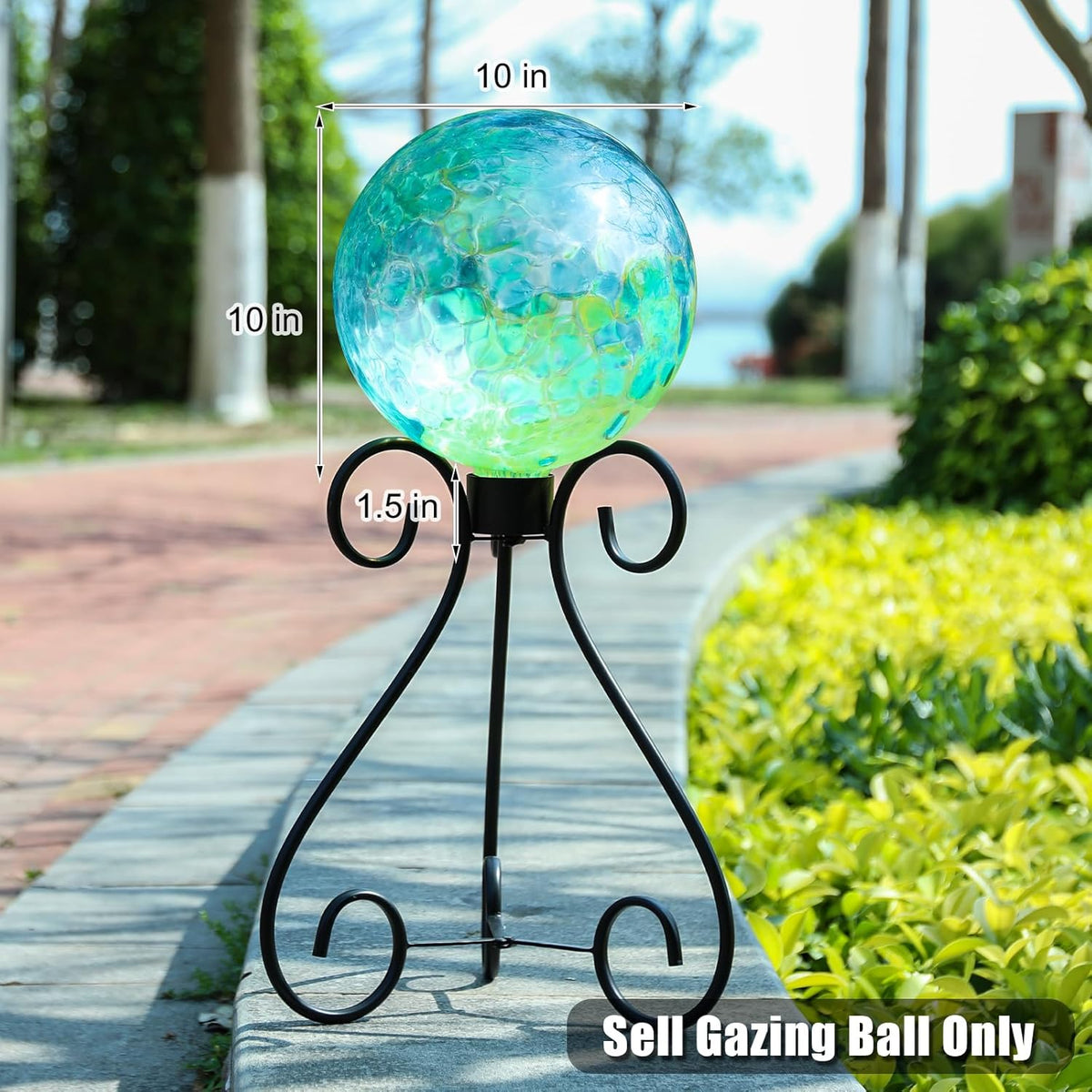 VCUTEKA Gazing Ball, Glass Gazing Balls Sphere for Garden Lawn Outdoor Ornament Yard Decorative