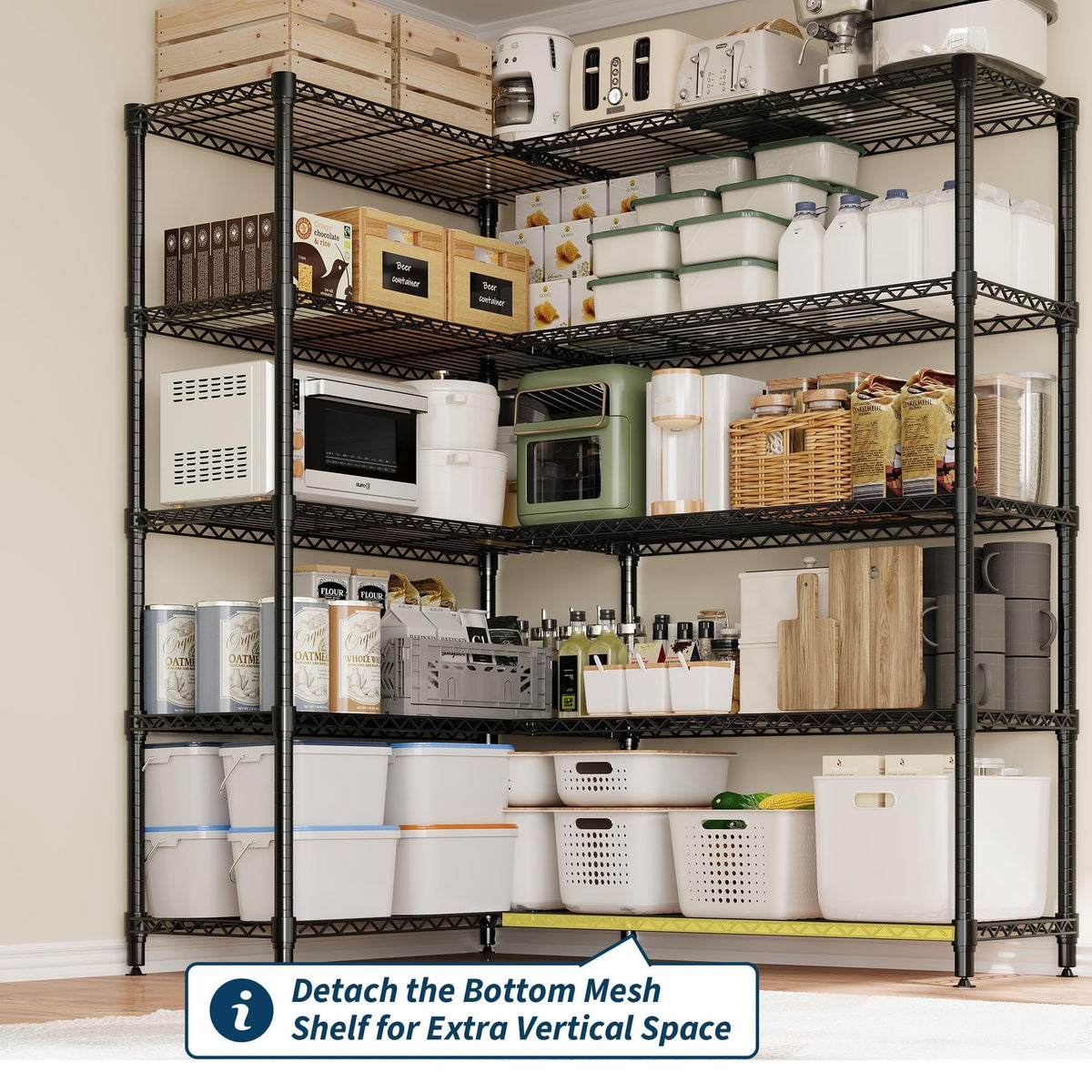 Garvee 71" Wide Storage Shelves Metal Shelving Units 5 Tier, 1325LBS